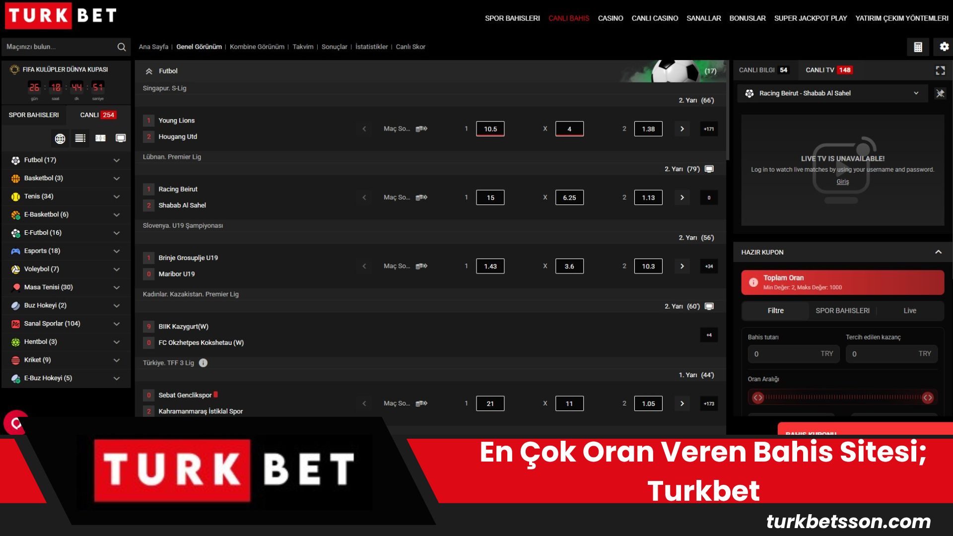En Çok Oran Veren Bahis Sitesi; Turkbet