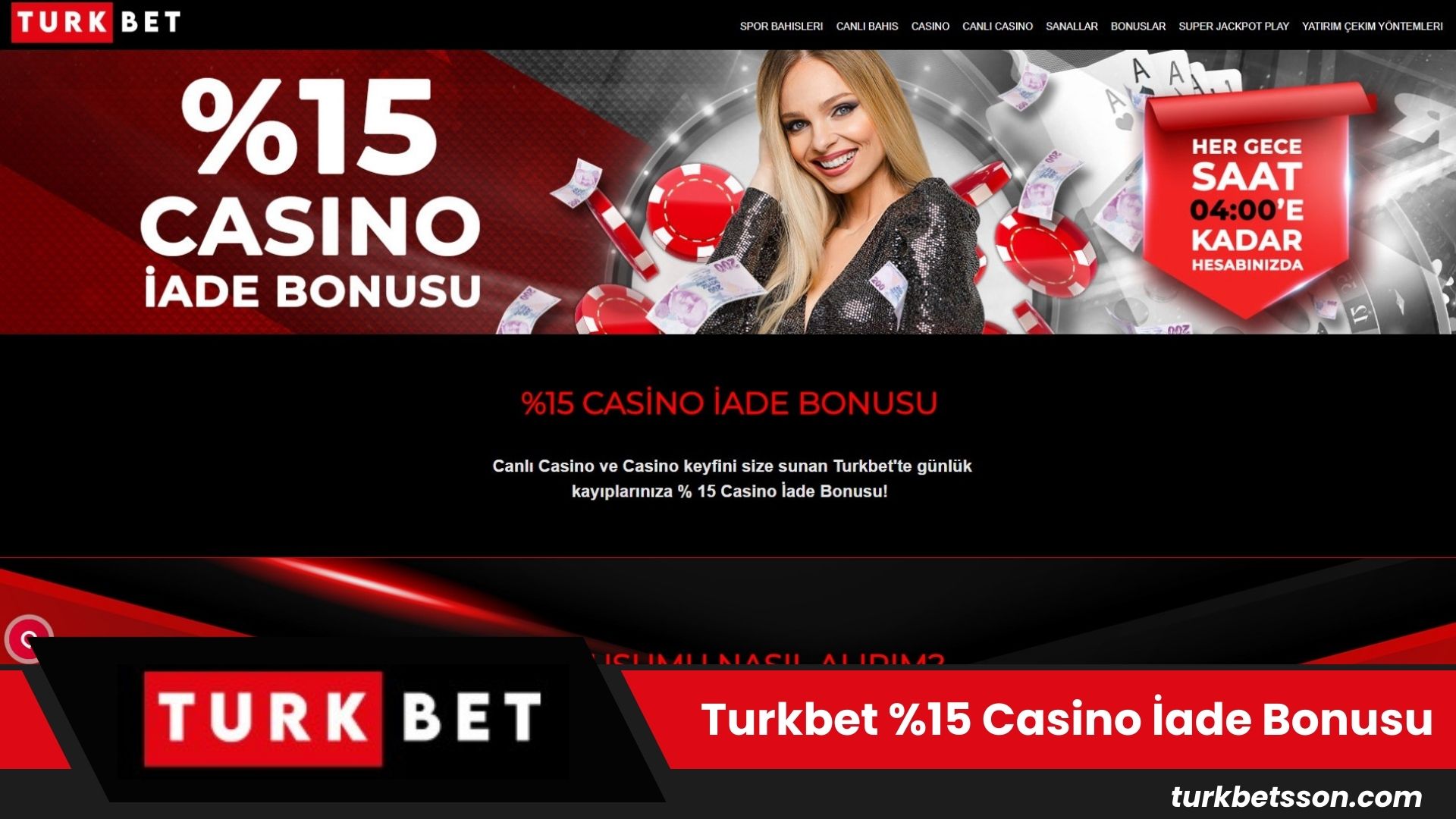 Turkbet %15 Casino İade Bonusu